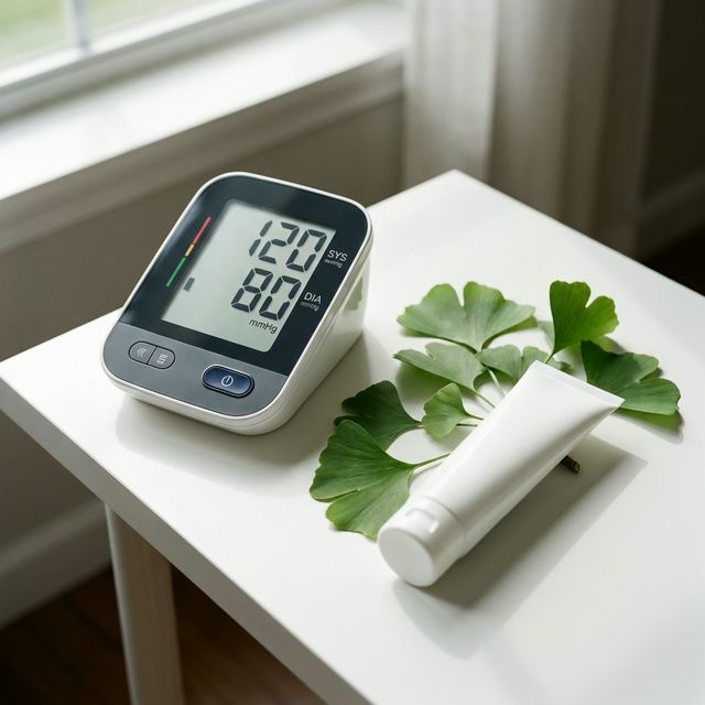 Aparelho de pressão ao lado de ingredientes naturais de vasodilatação terapêutica